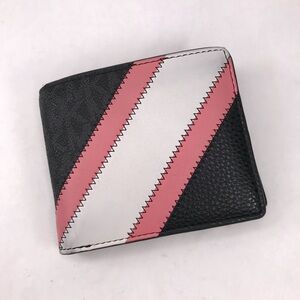Michael Kors Men’s Cooper Billfold Coin Pocket Bifold Pink Stripe Wallet